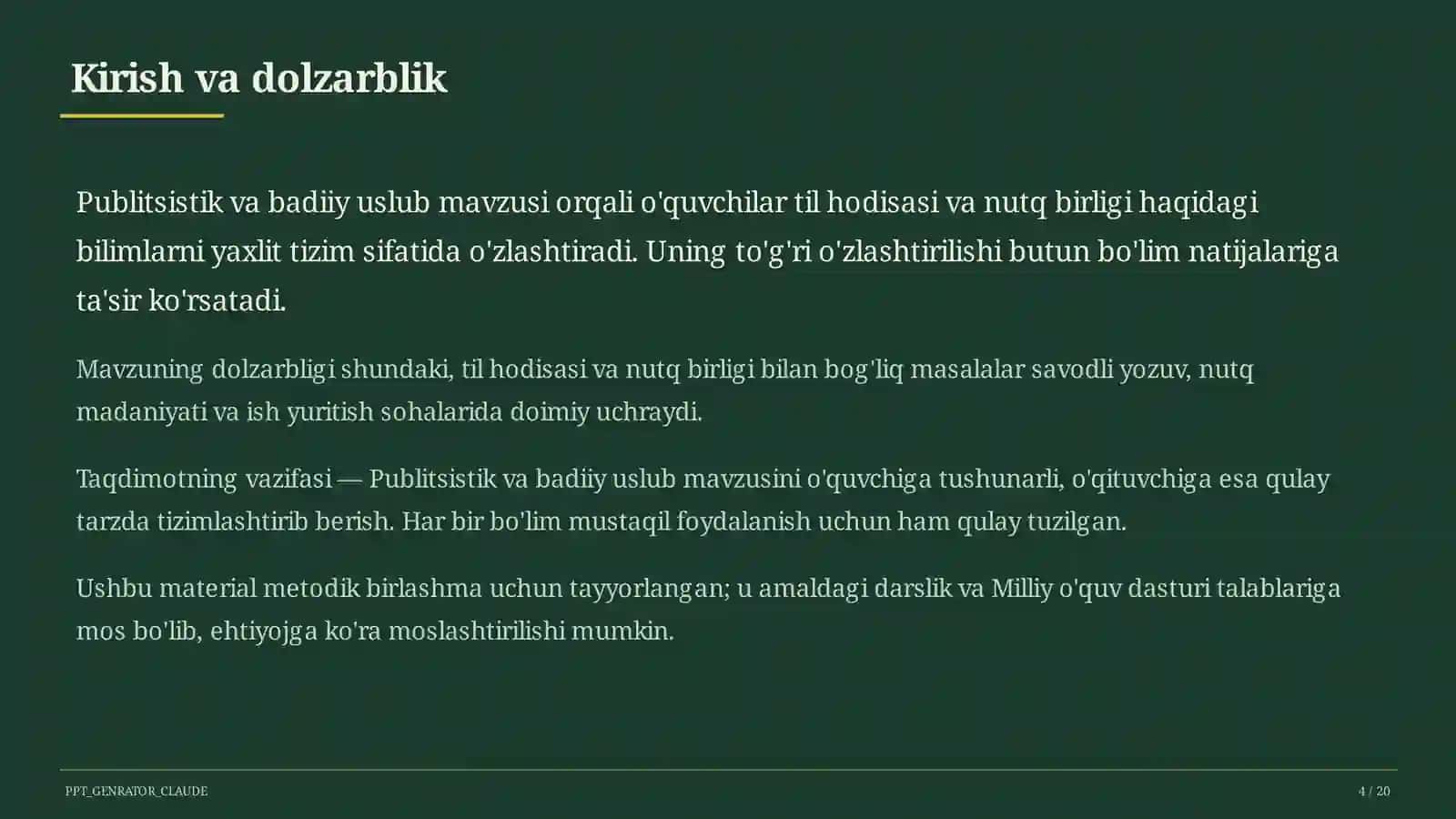 Publitsistik va badiiy uslub (10-sinf) 4