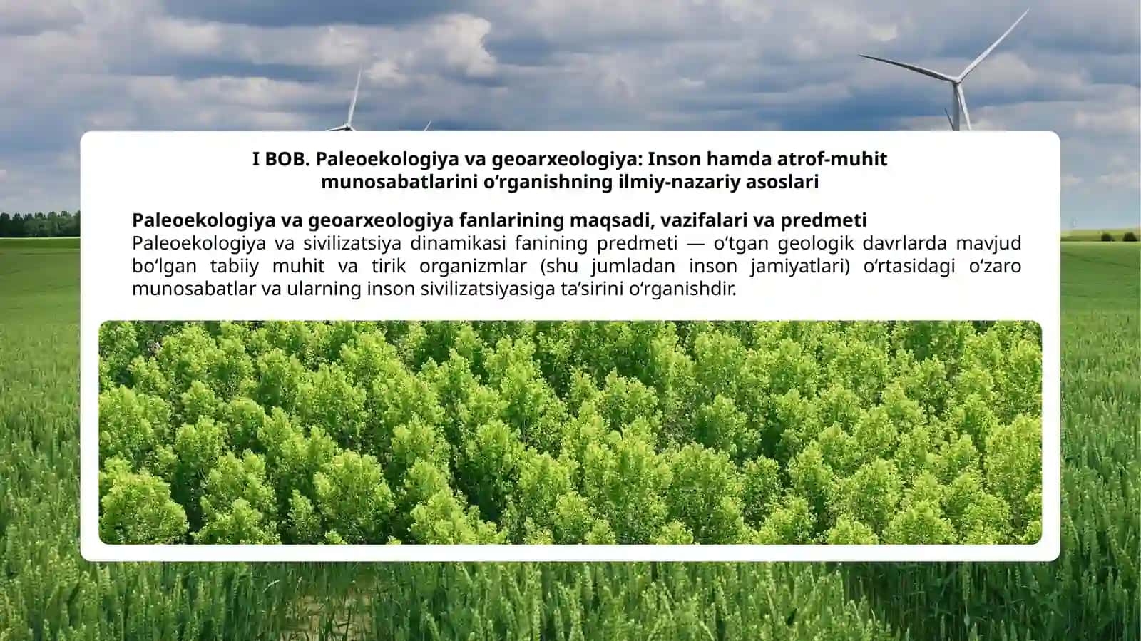 Inson va ekologiya rivojlanishining tabiiy shart-sharoitlari 4