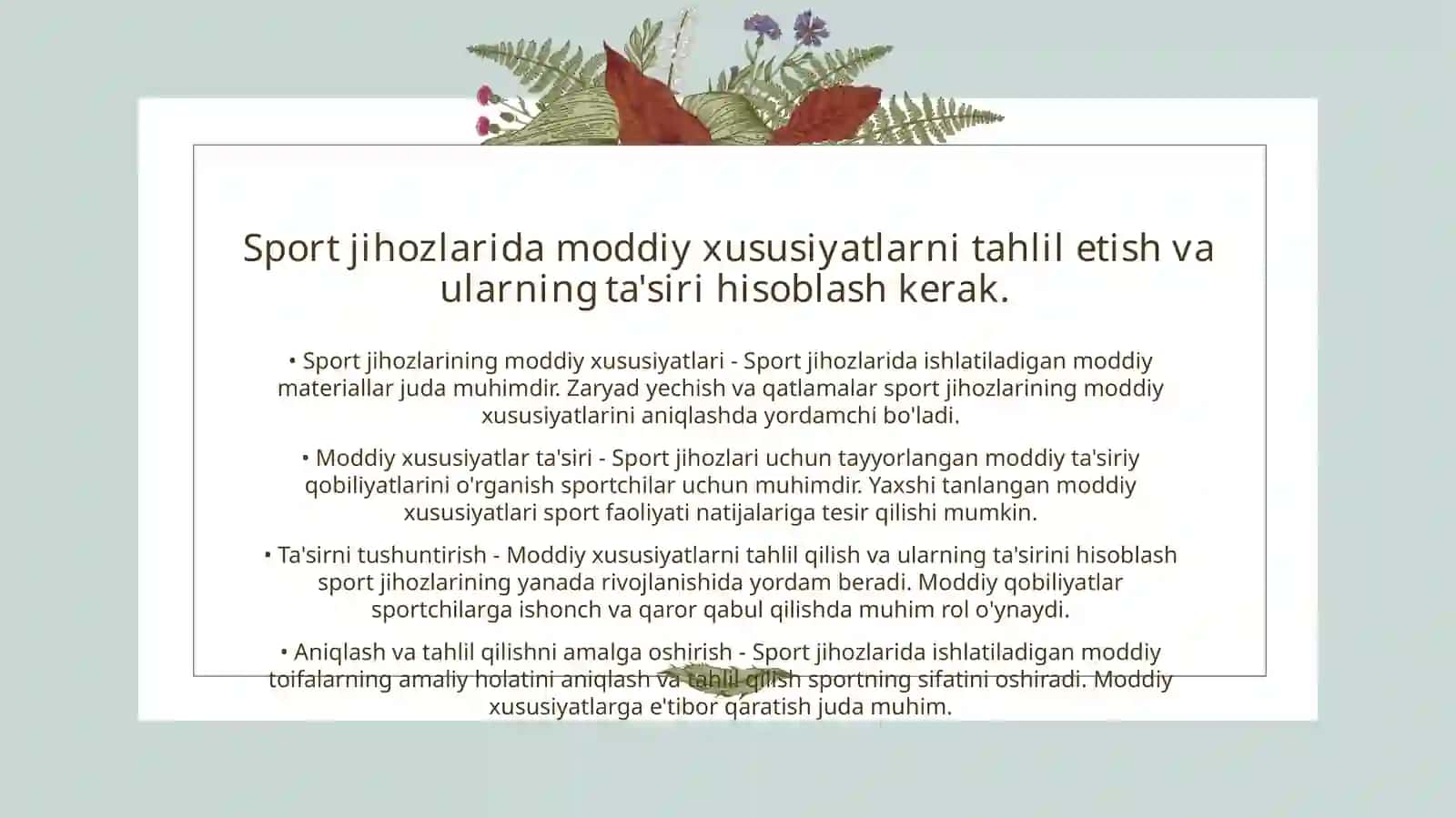 Sport jihozlaridagi materialshunoslik 4