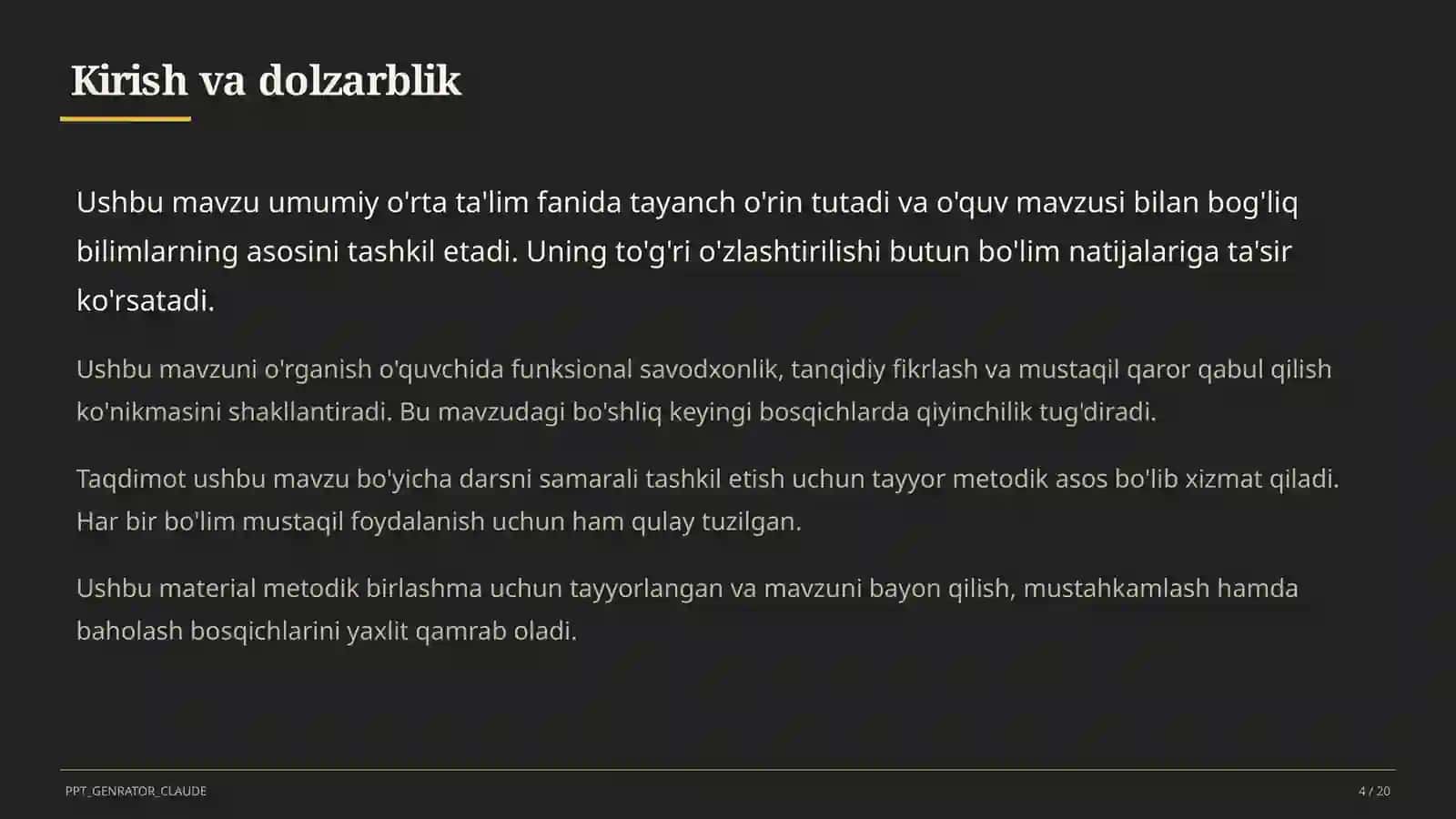 Yil o'qituvchisi va Kasbiy mahorat yetakchisi tanlovi 4