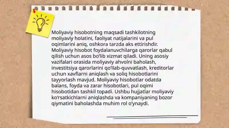 Moliyaviy hisobot mazmuni funksiyalari va turlari 4