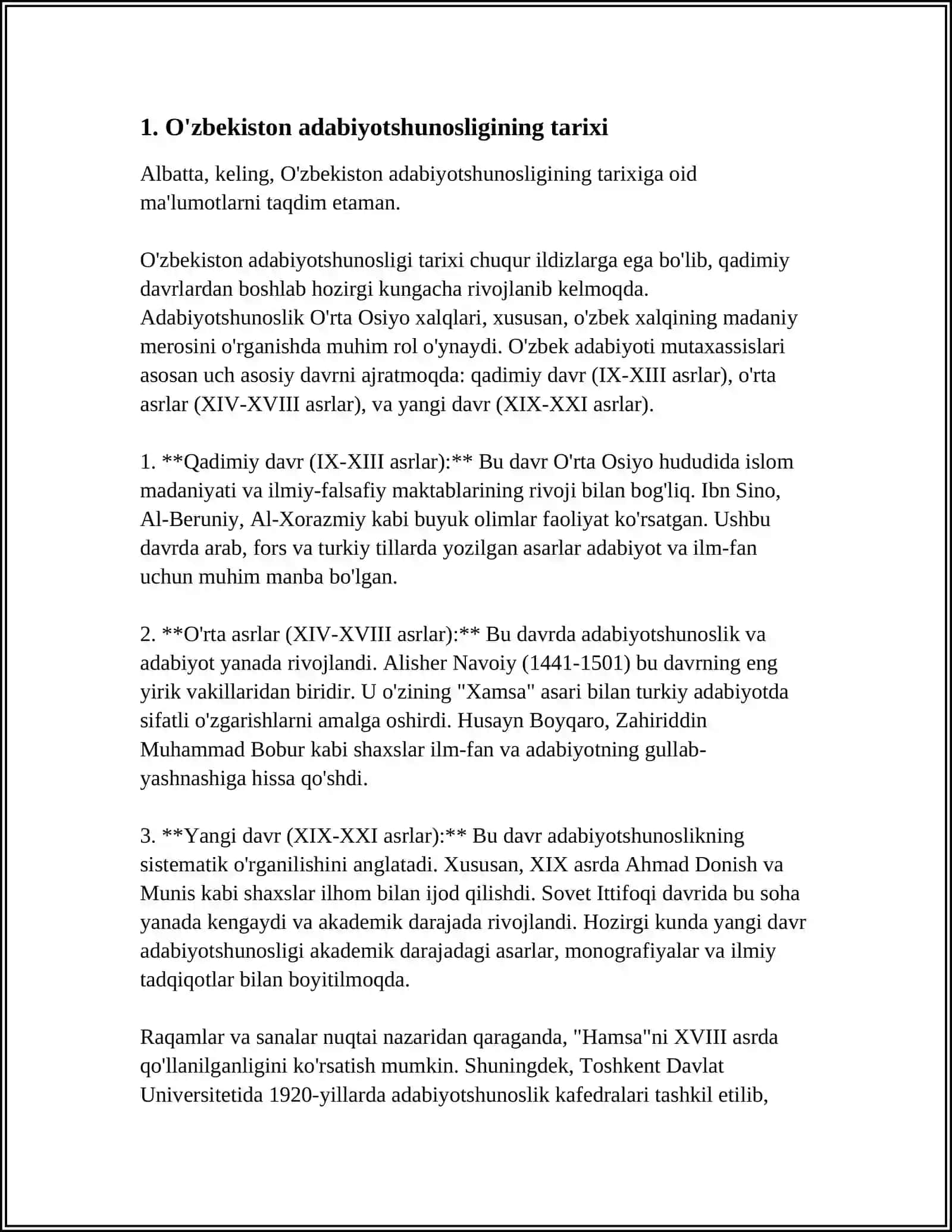 O'zbekistonda Adabiyotshunoslikka oid ilmiy asarlar ro'yhatini tuzish va ayrı asarlarga anotatsiya yozish 4