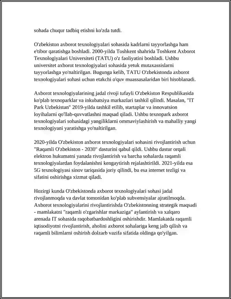 AXBOROT TEXNALOGIYALARNING ÕZBEKISTONDAGI RIVOJLANISH 4