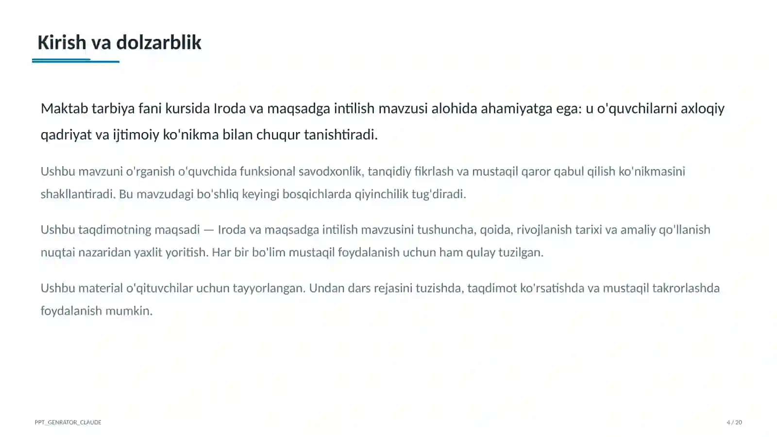 Iroda va maqsadga intilish (9-sinf) 4