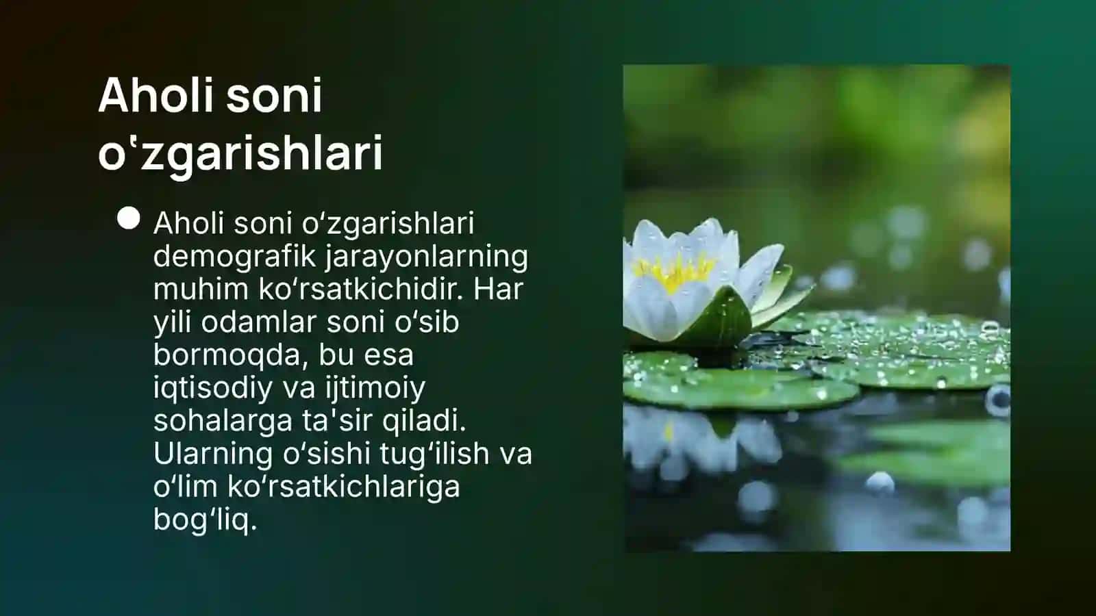 Demografik jarayoning rivojlanishi 4
