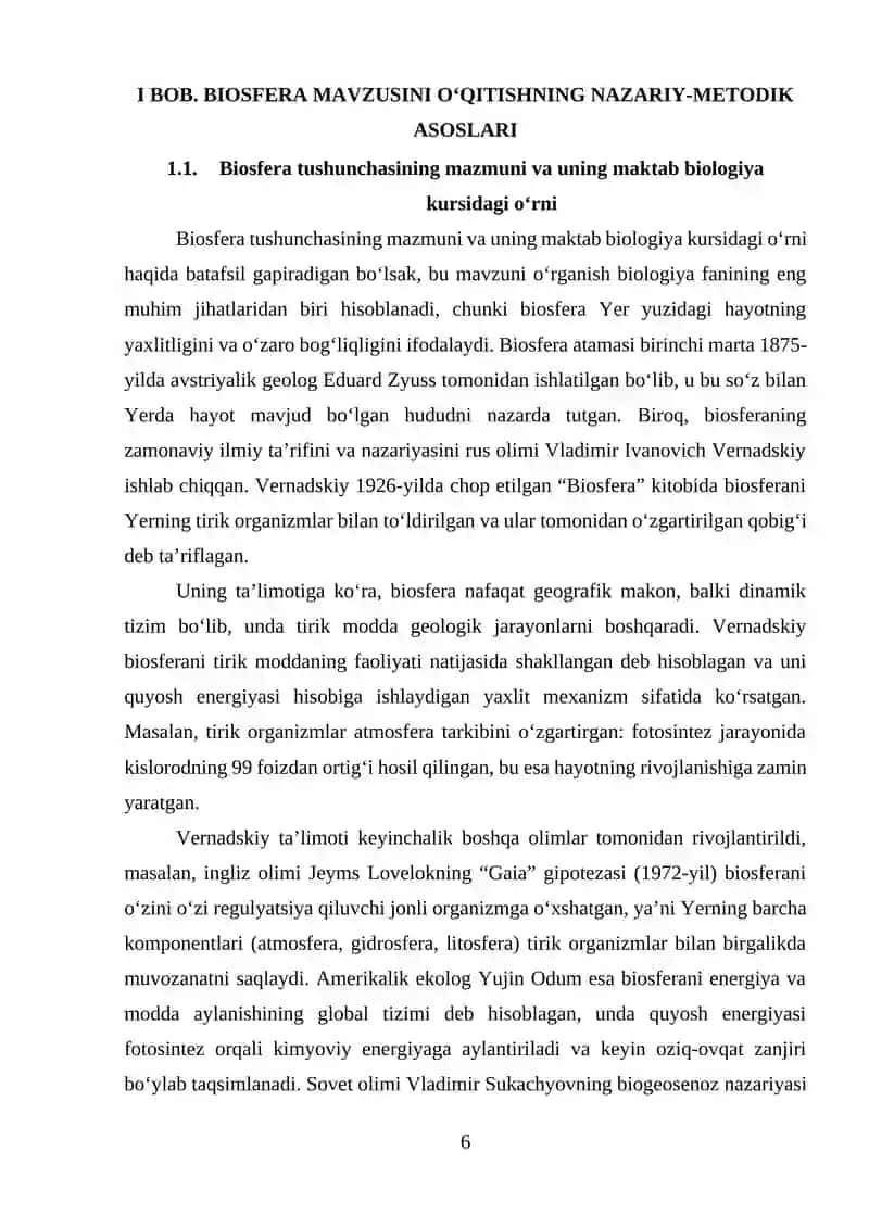 Biosfera mavzusini o‘qitish metodikasi 4
