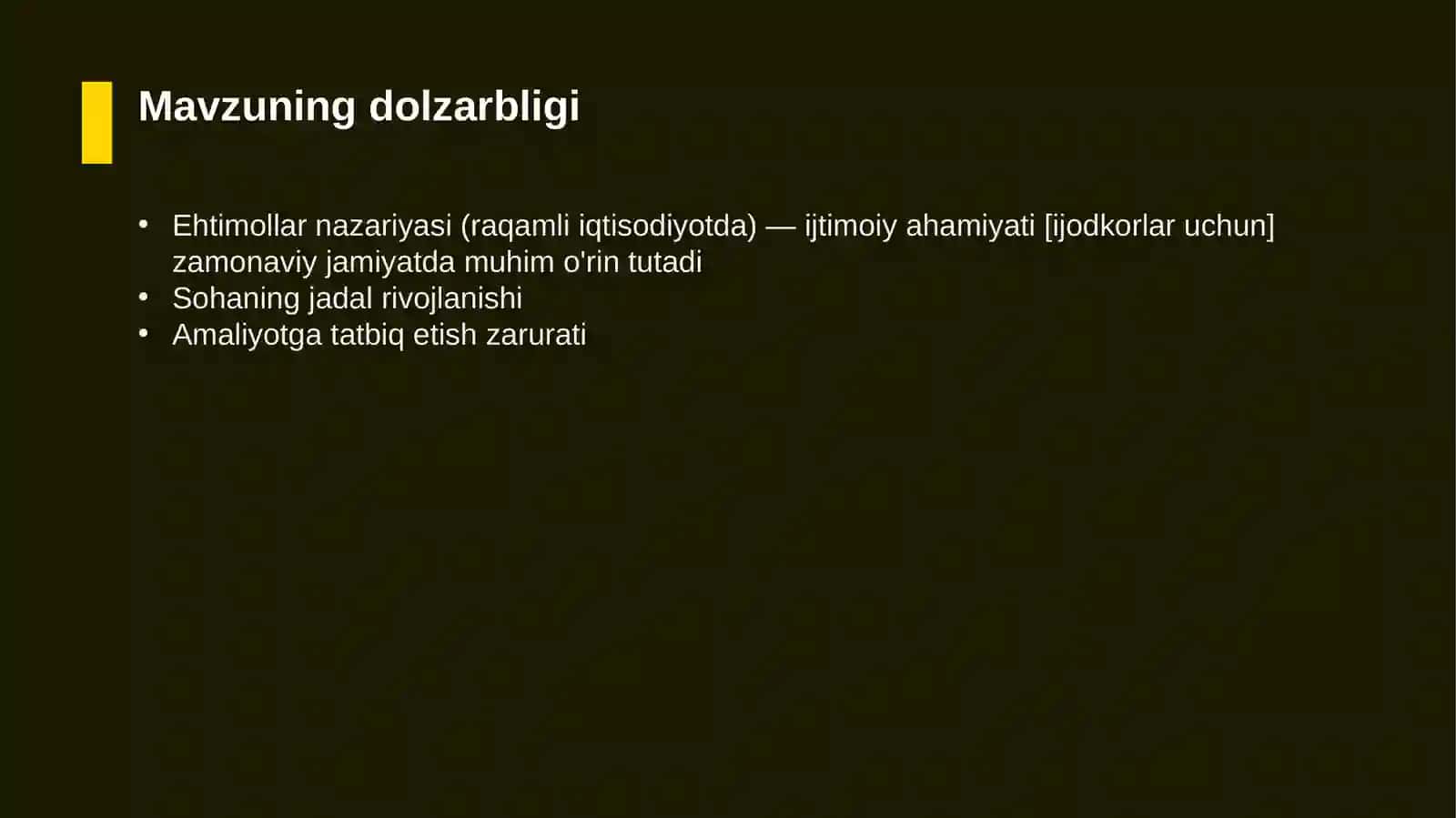 Ehtimollar nazariyasi (raqamli iqtisodiyotda) - ijtimoiy ahamiyati [ijodkorlar uchun] 4