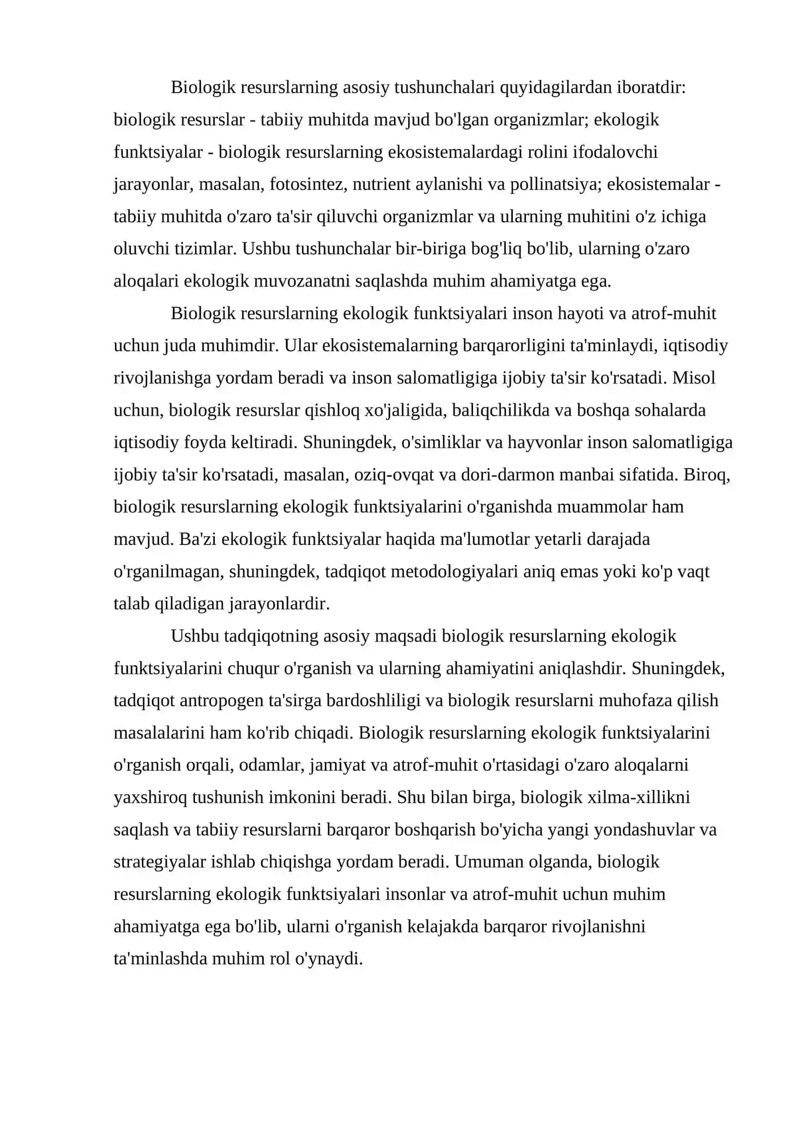 BIOLOGIK RESURSLARNING EKOLOGIKFUNKSIYASI 4