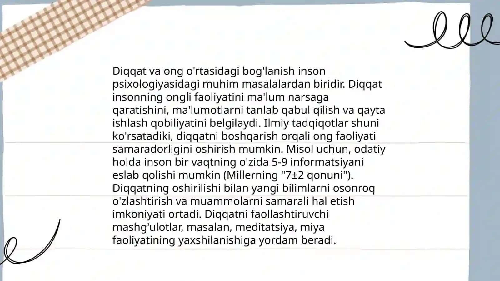 Diqqat haqida tushuncha.Diqqat turlari va xususiyatlari 4