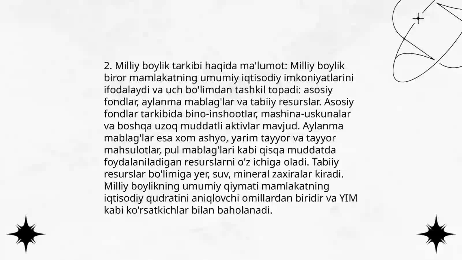 Milliy boylik, uning tarkibi va ko‘paytirish omillari 4