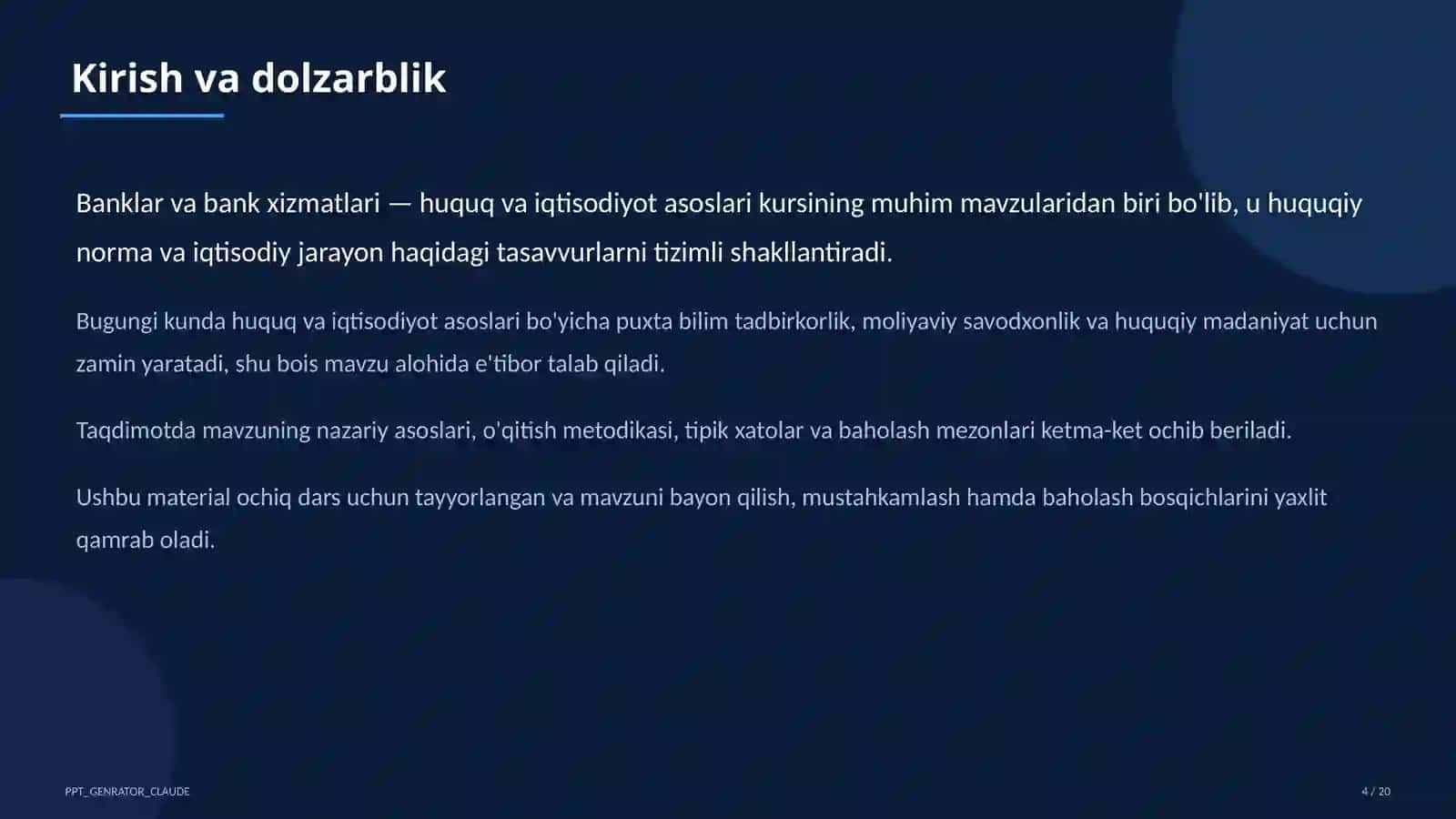Banklar va bank xizmatlari (10-sinf) 4