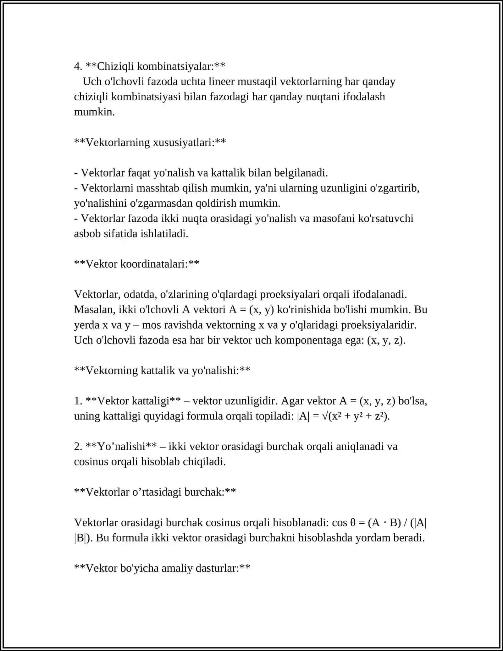 BIOLOGIK TIZIMLARNI MODELLASHTIRISHDA VEKTOR HISOB TATBIQLARI 4