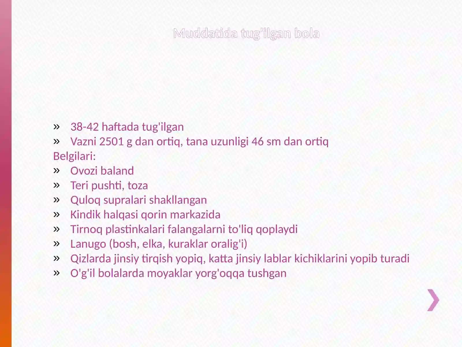Homila rivojlanishiga ta'sir qiluvchi omillar 4