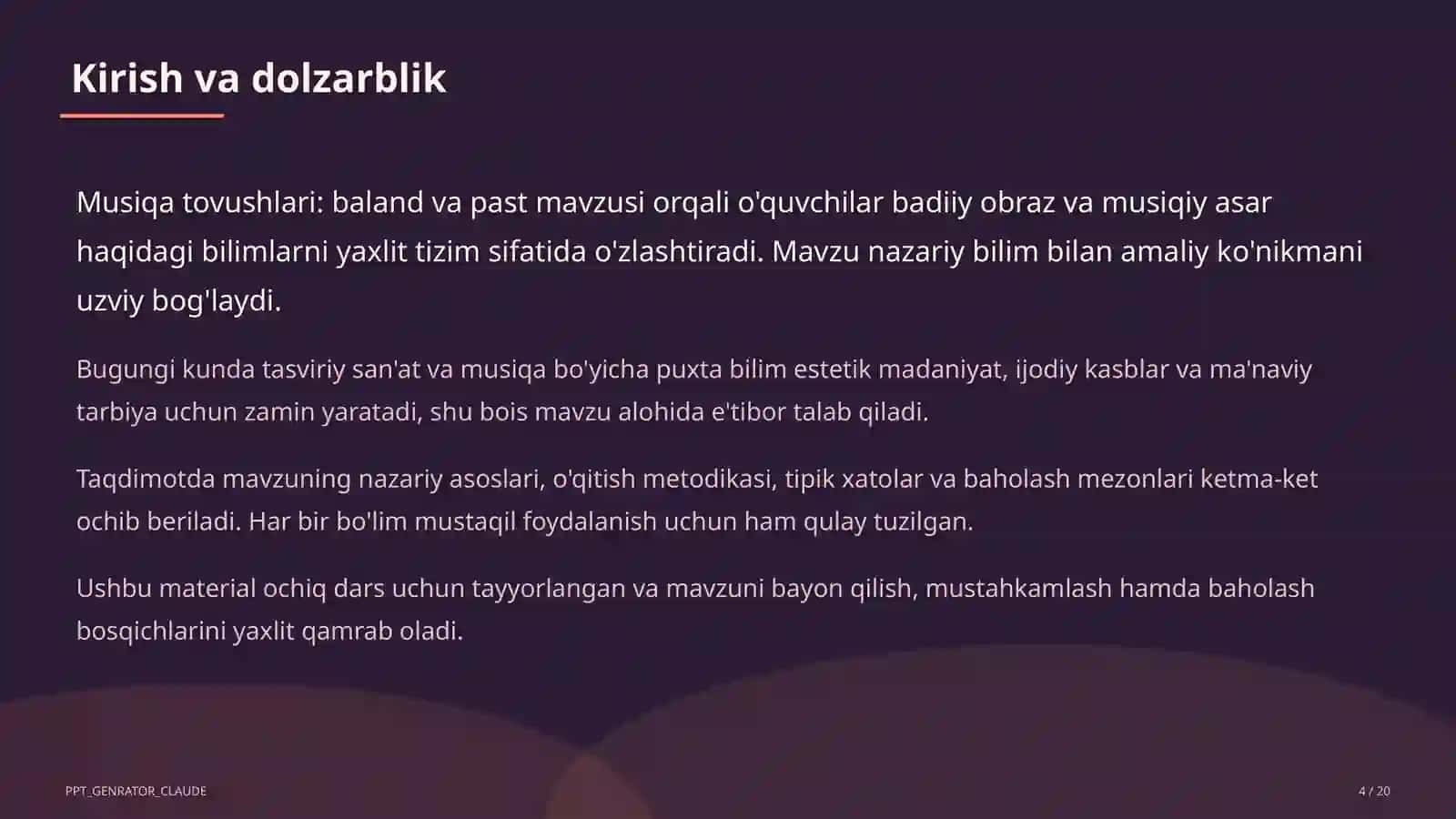 Musiqa tovushlari: baland va past (1-sinf) 4