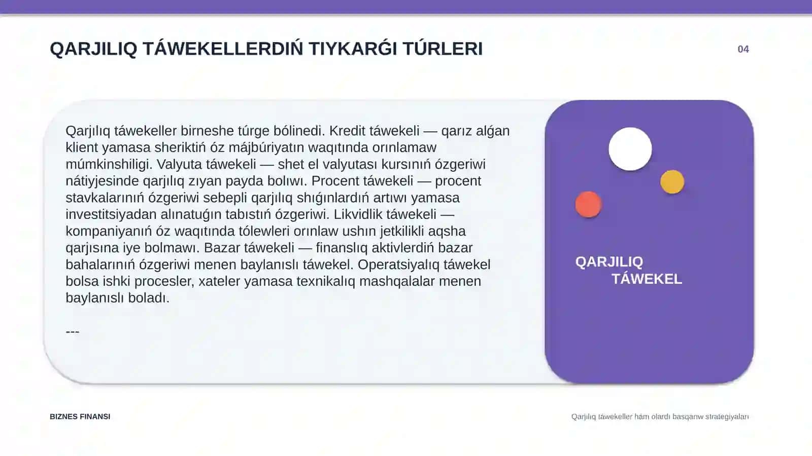 QARJILIQ TÁWEKELLER HÁM OLARDI BASQARIW STRATEGIYALARI 4