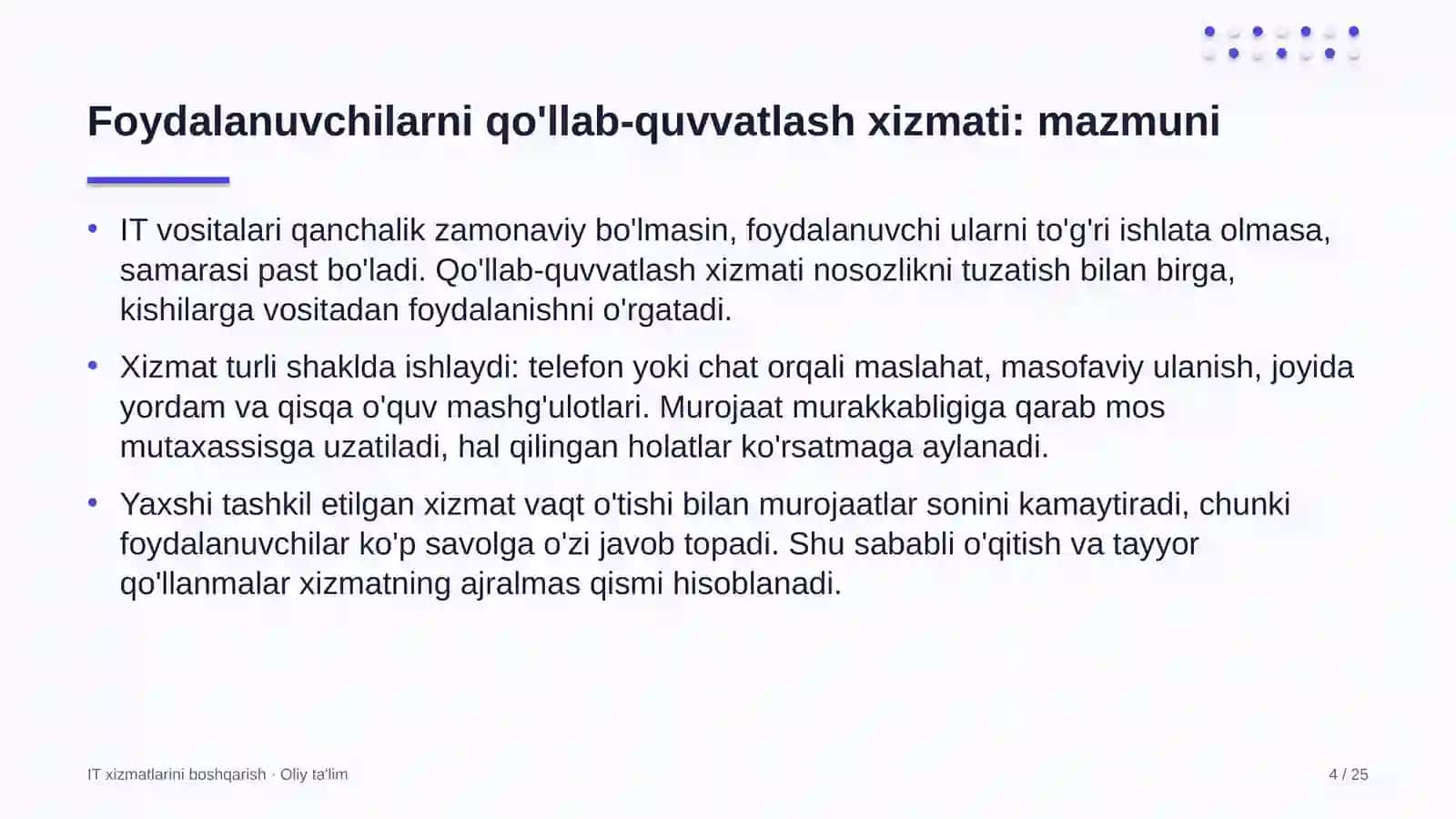 Logistika kompaniyalarida foydalanuvchilarni qo'llab-quvvatlash xizmatini tashkil etish 4