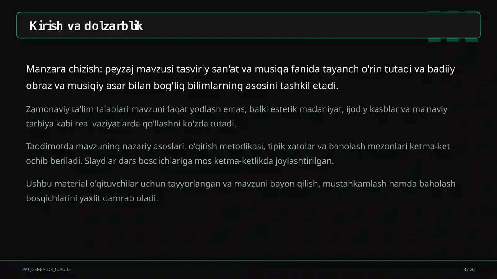 Manzara chizish: peyzaj (3-sinf) 4