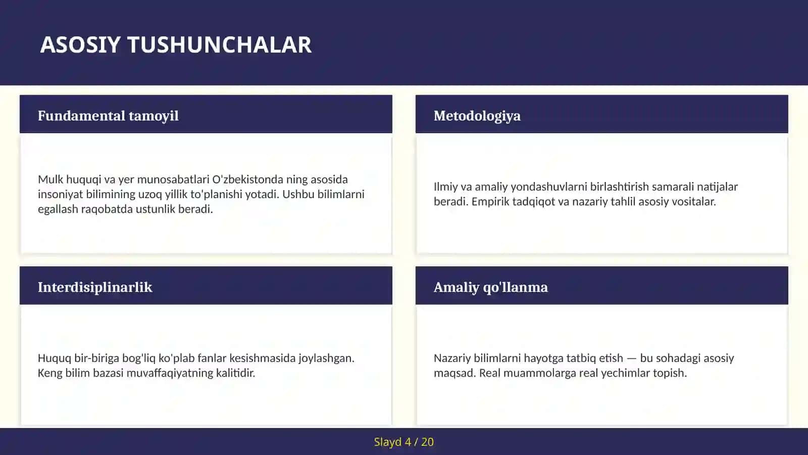 MULK HUQUQI VA YER MUNOSABATLARI O'ZBEKISTONDA 4