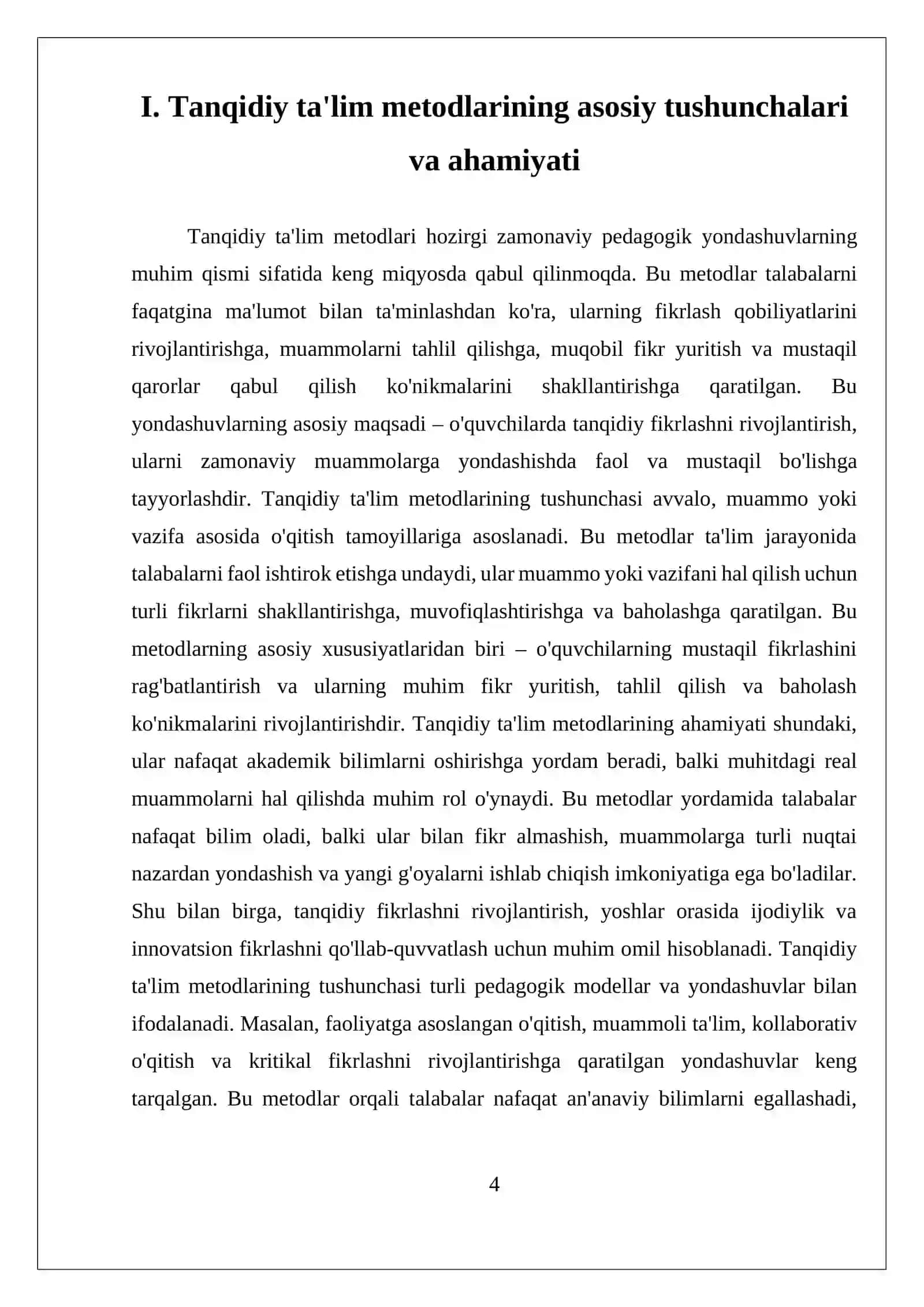 Tanqidiy Pedagogika Metodlari 4