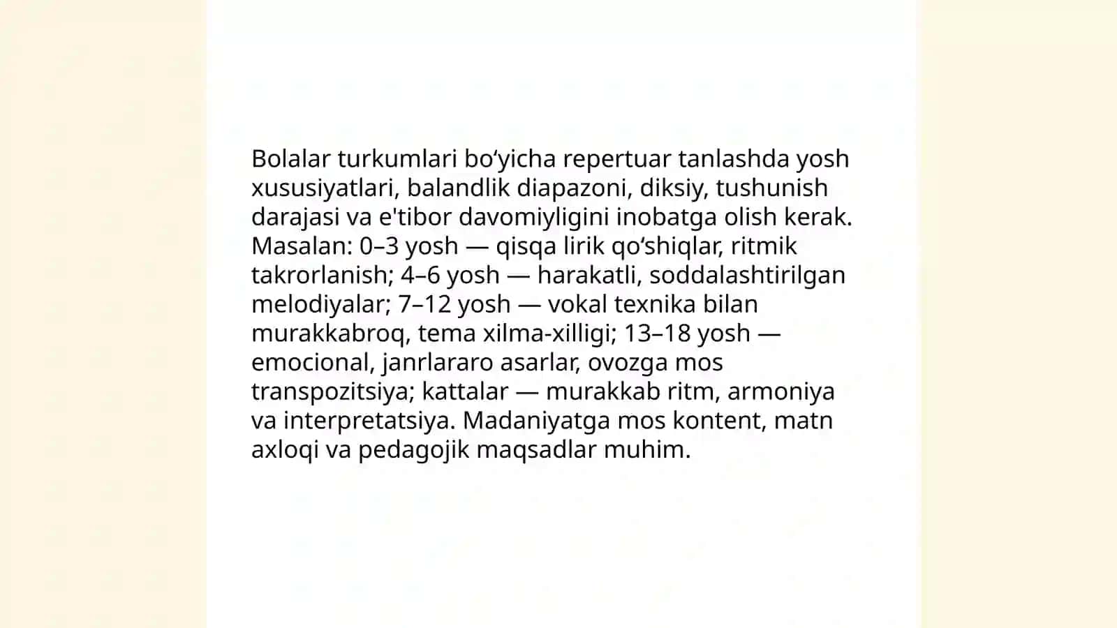 Repertuar tanlashda pedagogik maqsadlar 4