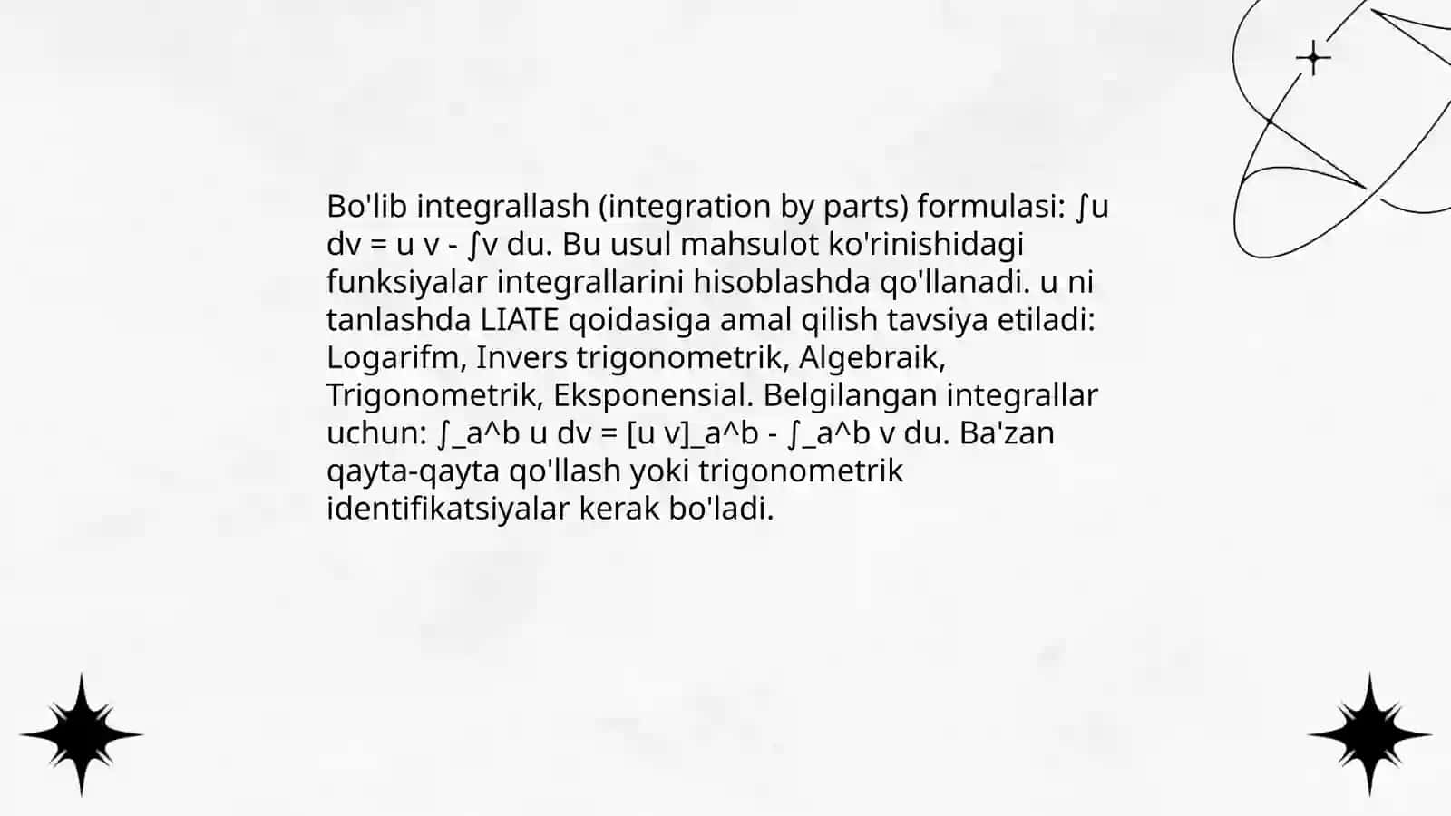 Integrallash usullari 4