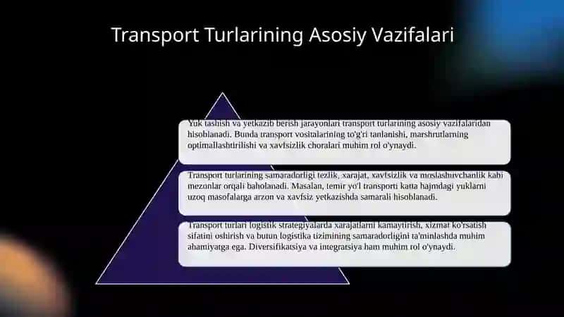 Logistika tizimiga xizmat ko'rsatuvchi transport va uning xususiyatlari 4
