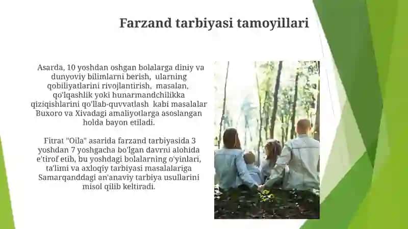Fitratning "Oila" asarida aks etgan oilaviy qadriyatlar 4
