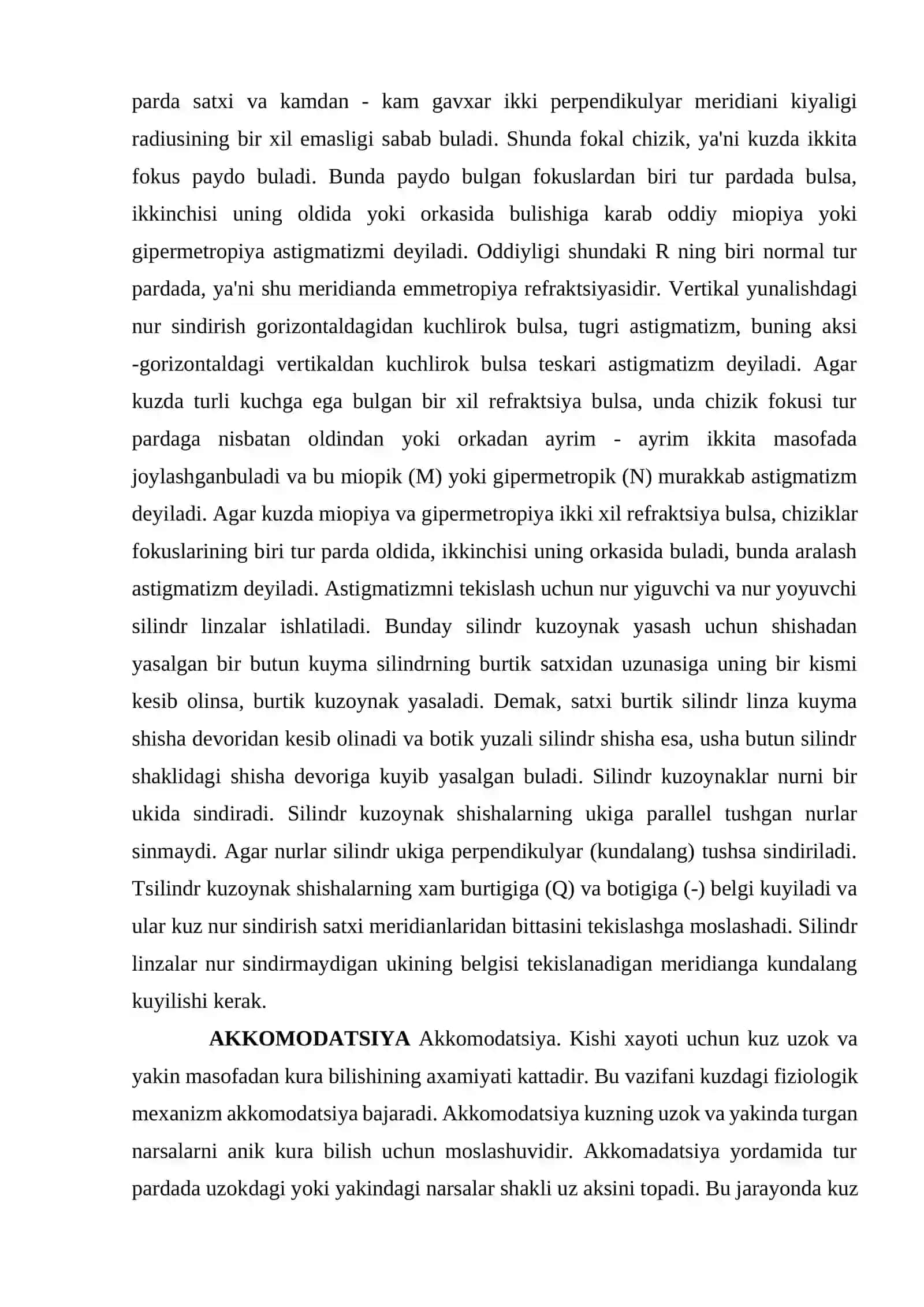 Klinik rеfraktsiya. Akkomadatsiya. Ko`z tubi oftalmoskopiyasi 4
