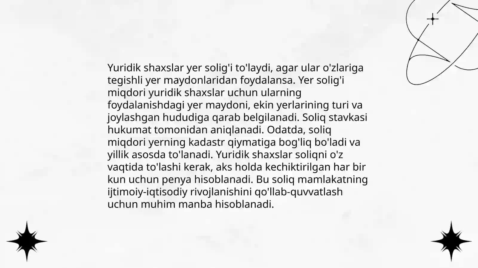 Yer solig'ining joriy etilishi, iqtisodiy ahamiyati hamda huquqiy asoslari 4