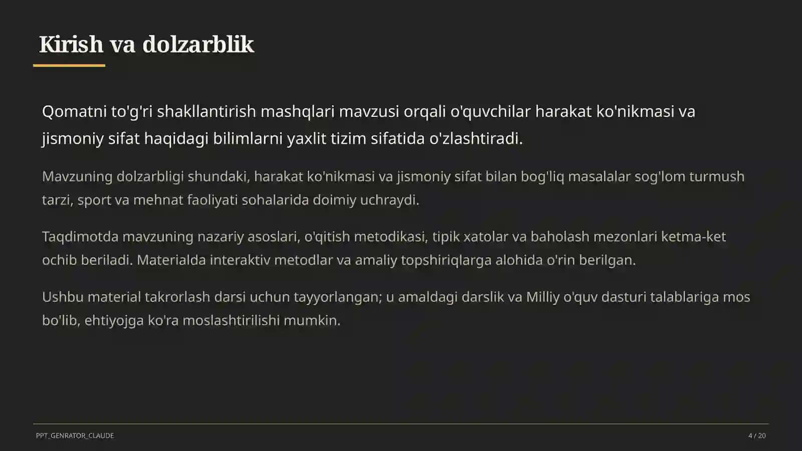 Qomatni to'g'ri shakllantirish mashqlari (2-sinf) 4