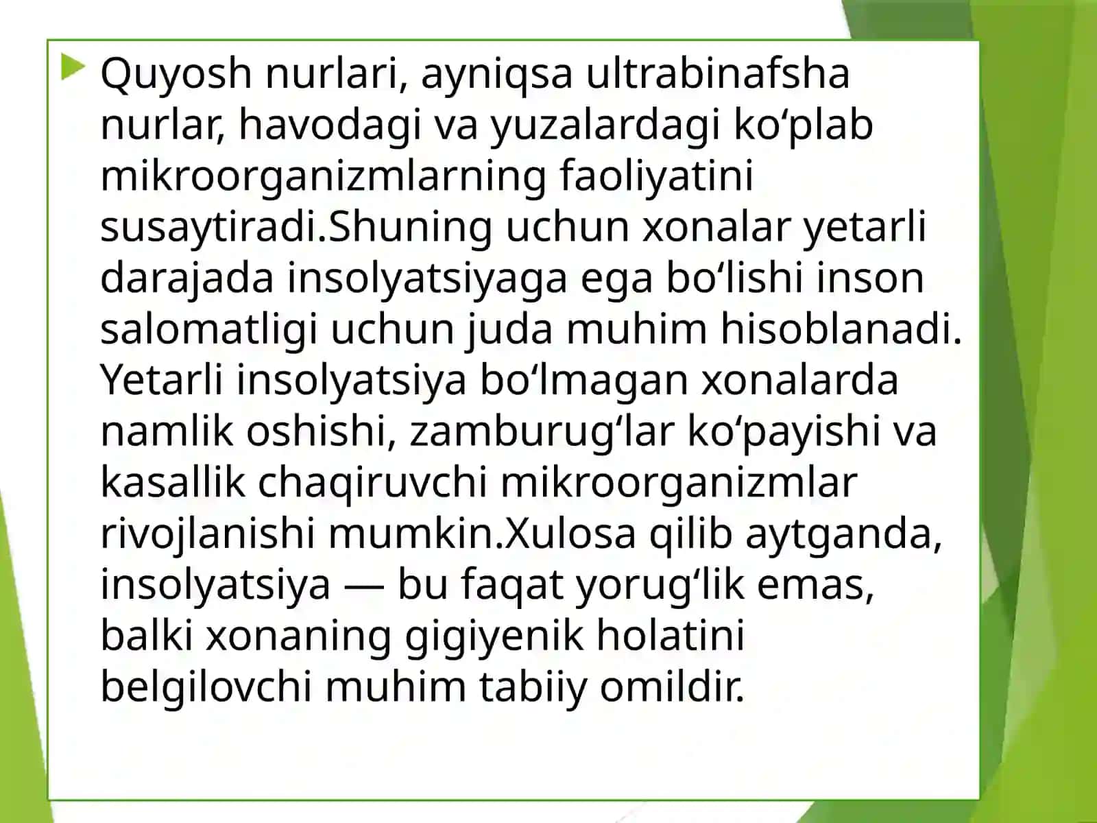 Xonalarning insolyatsiyasi haqida tushuncha 4