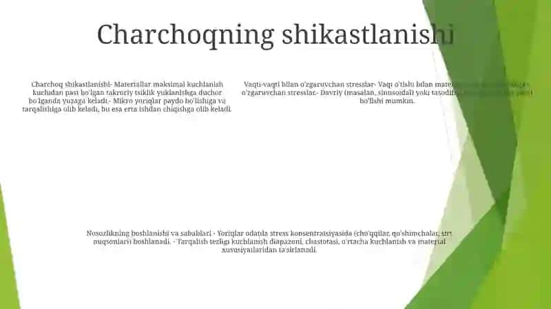 Vaqt BoʻYicha Davriy OʻZgaruvchan Kuchlanishlarda Materiallarining Mustahkamligi 4