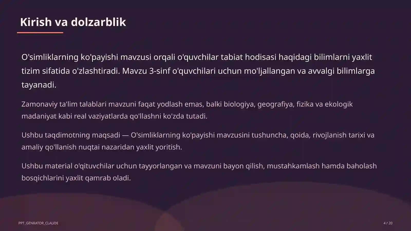 O'simliklarning ko'payishi (3-sinf) 4