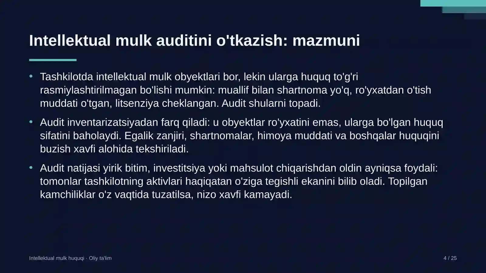 Frilans platformalarida intellektual mulk auditini o'tkazish 4