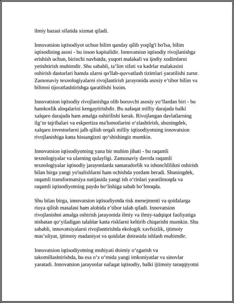 INNOVATSION IQTISODIYOT TUSHUNCHASI VA UNING ASOSIY BELGILARI 4