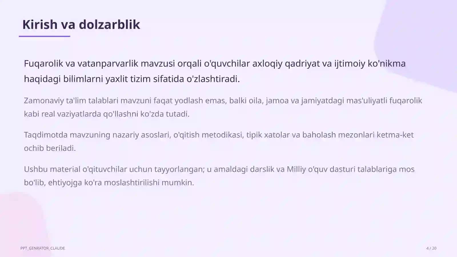 Fuqarolik va vatanparvarlik (8-sinf) 4
