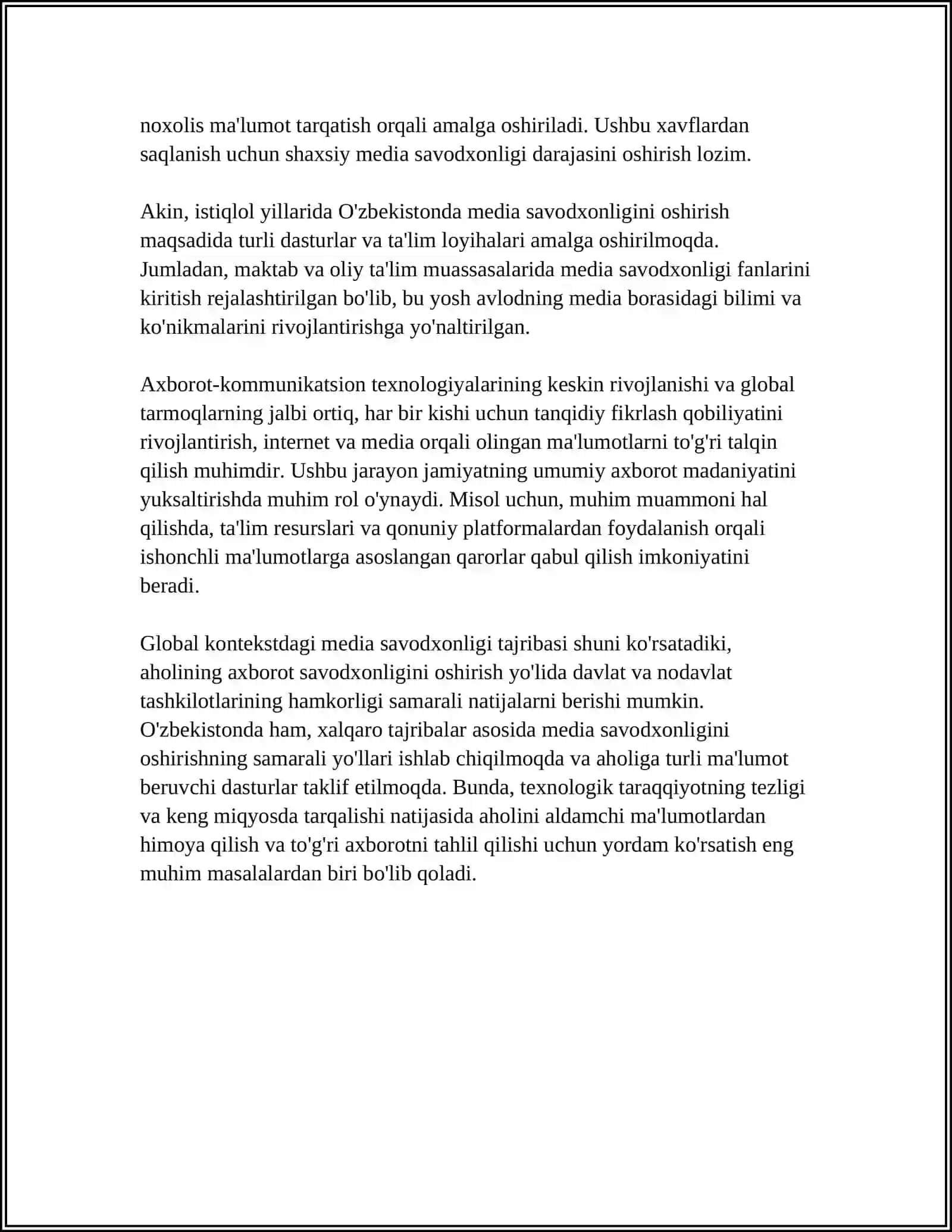 SHAXSIY MEDIA KOMPETENTSIYASI: KO’RSATKICHLAR TERMINOLOGIYASI 4