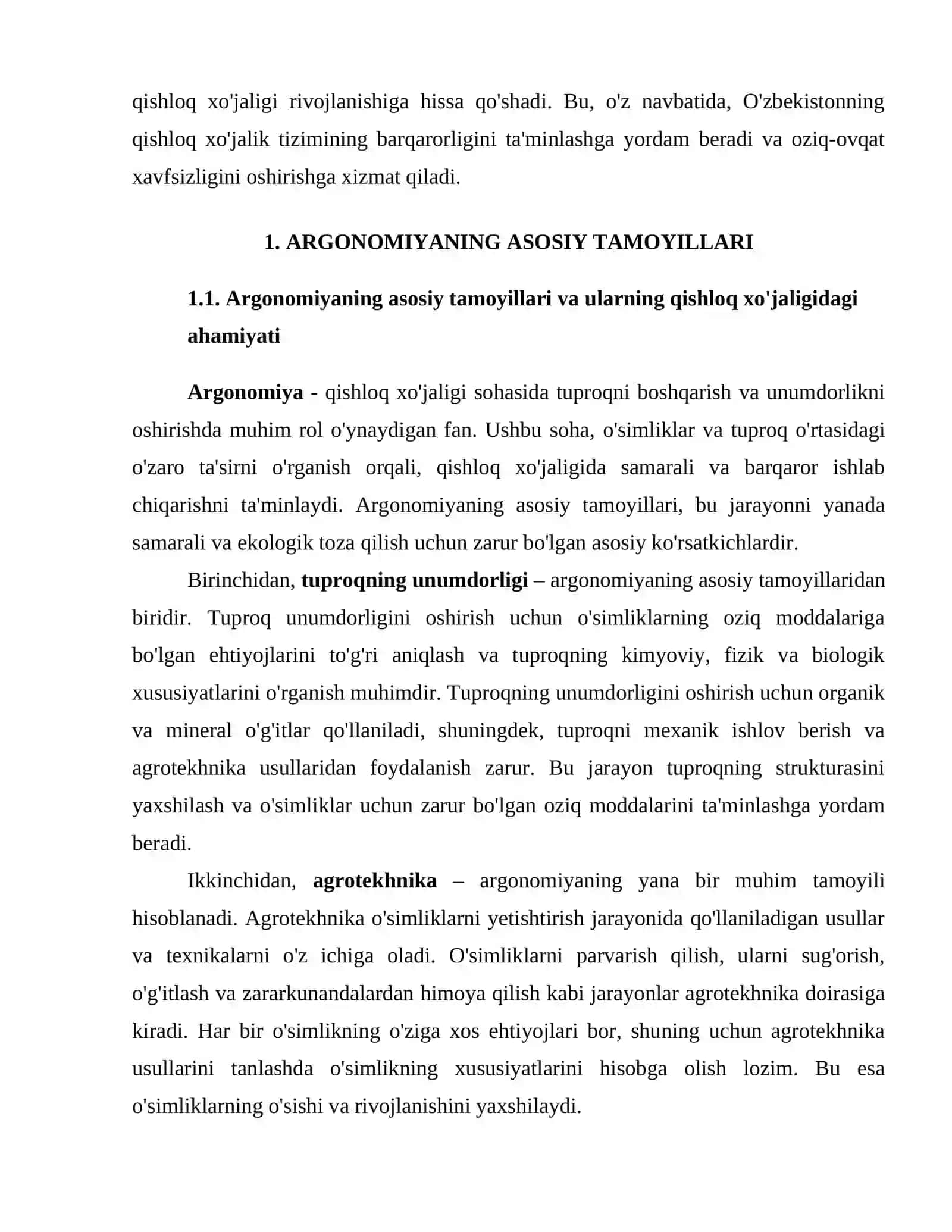 ARGONOMIYA - QISHLOQ XO'JALIGIDA TUPROQNI BOSHQARISH VA UNUMDORLIKNI OSHIRISH USULLARI 4