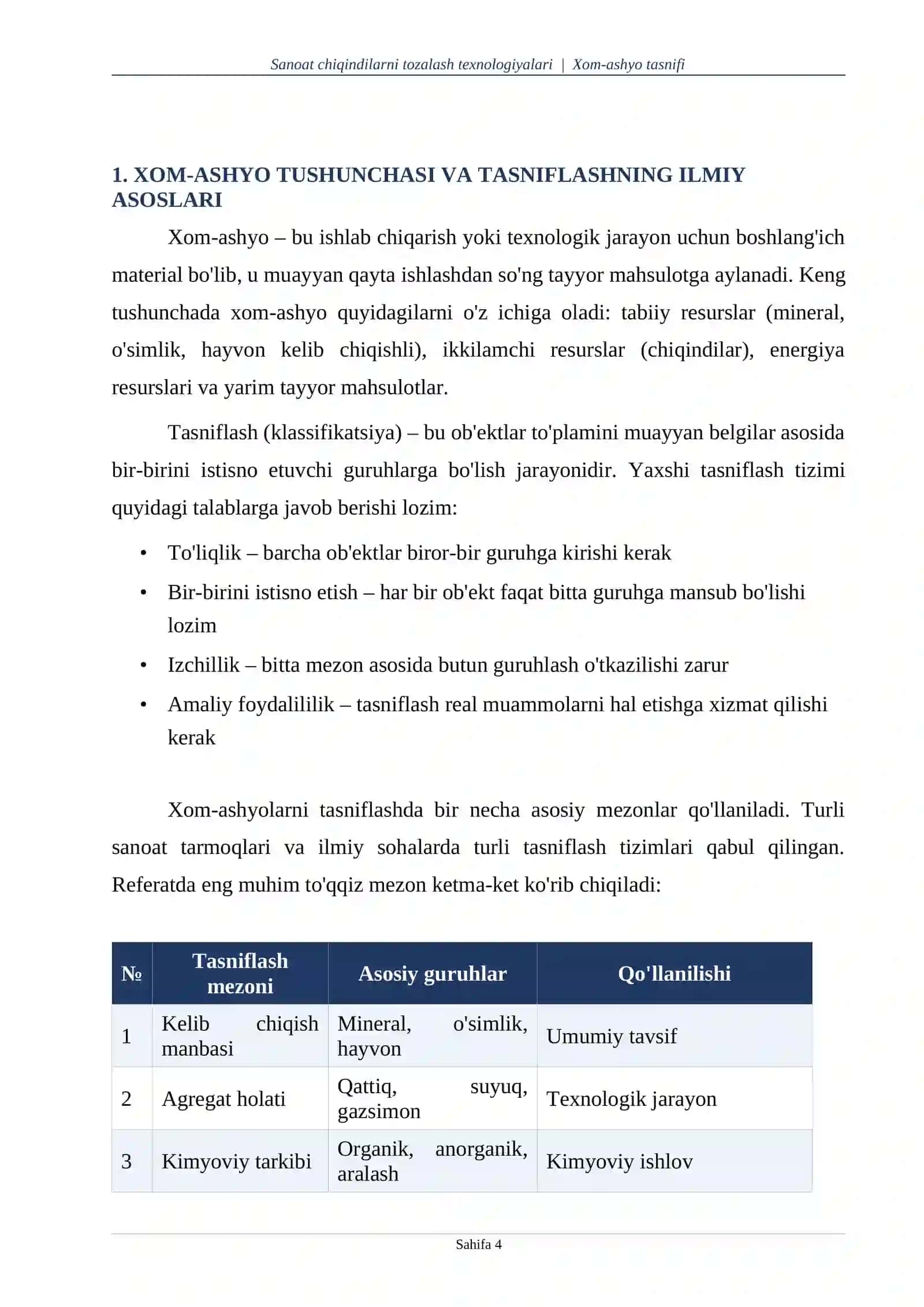 Xom-ashyo tasnifi 4