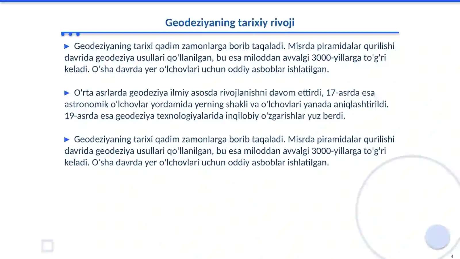 Geodeziya fani va vazifasi 4