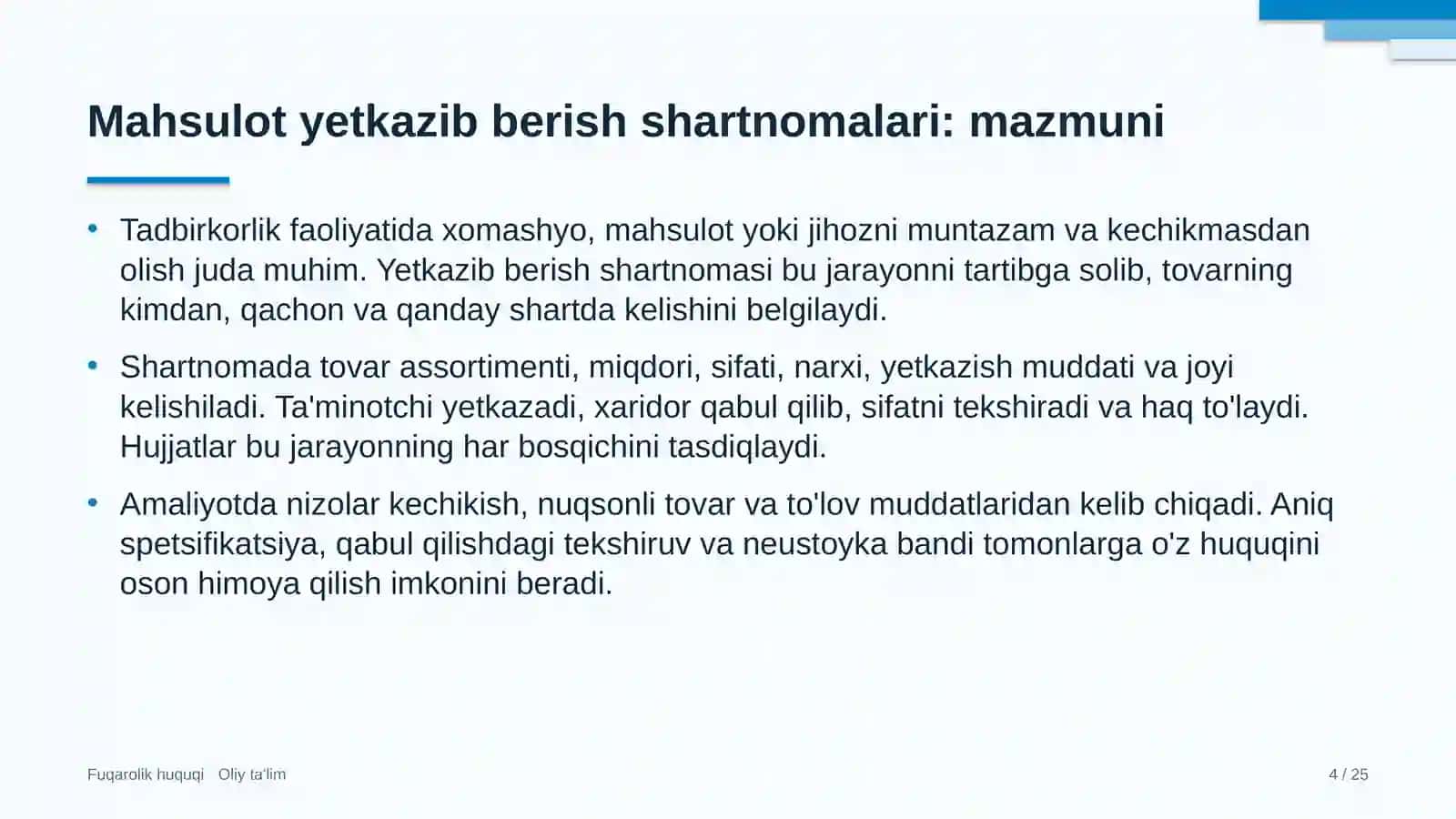 muhandislik qidiruv ishlarida mahsulot yetkazib berish shartnomalari 5355 4