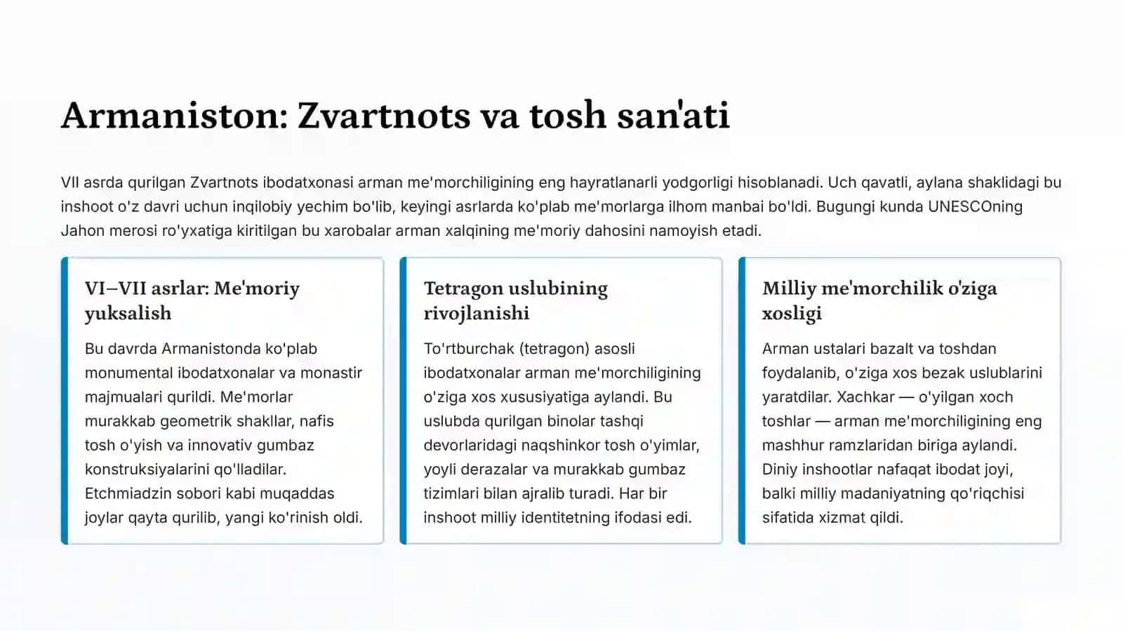 Kavkazorti halqlari arxitekturasi (Armaniston, Gurjuston) Sharqiy saxaliblar (slavyanlar),  qadimgi Kiev rusi arxitekturasi .ppt 4