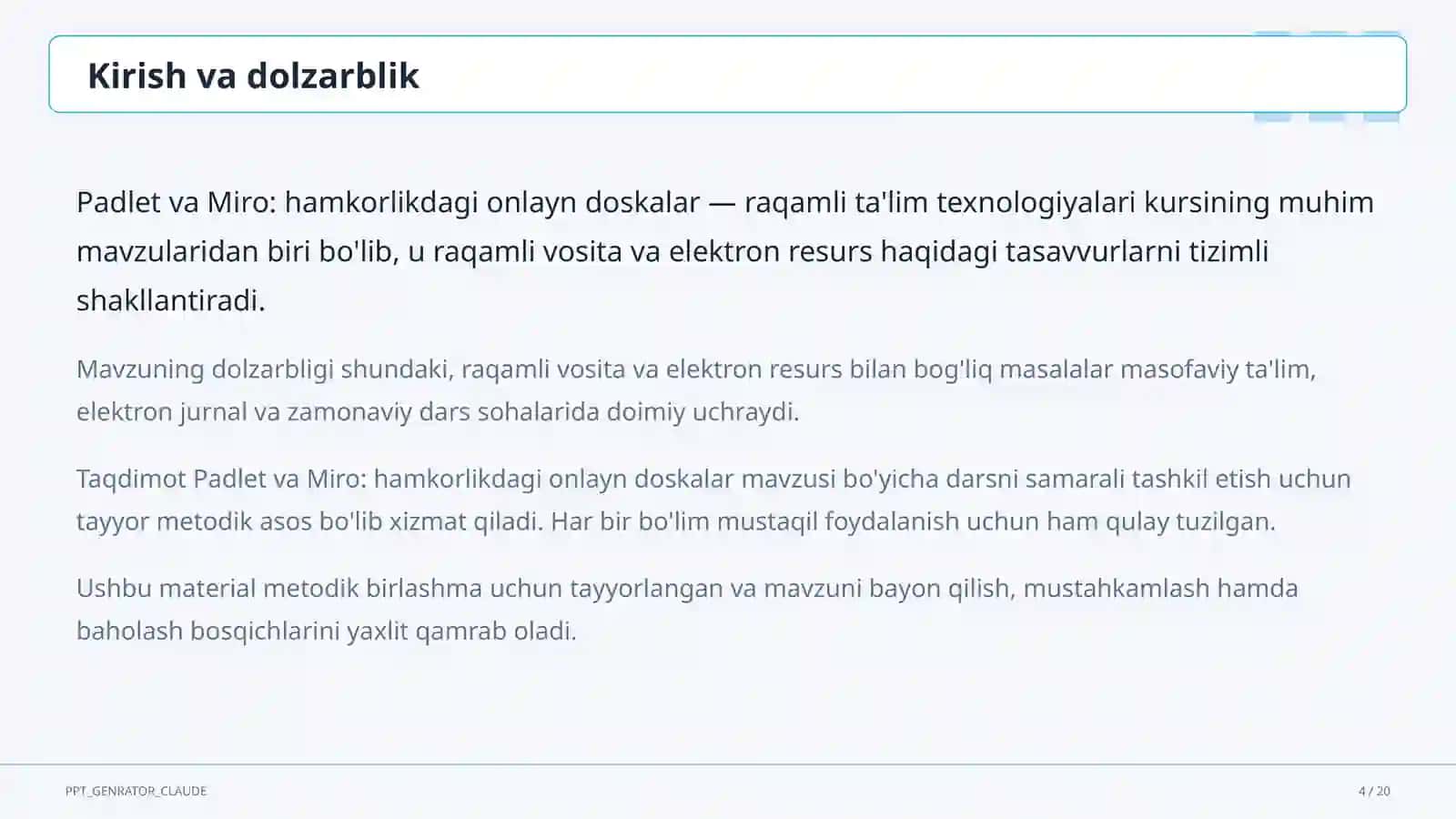 Padlet va Miro: hamkorlikdagi onlayn doskalar 4