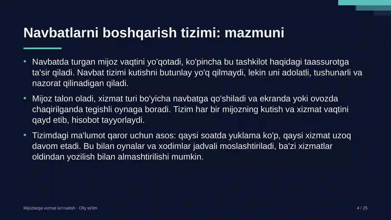 Dezinfeksiya xizmatlarida navbatlarni boshqarish tizimini joriy etish 4