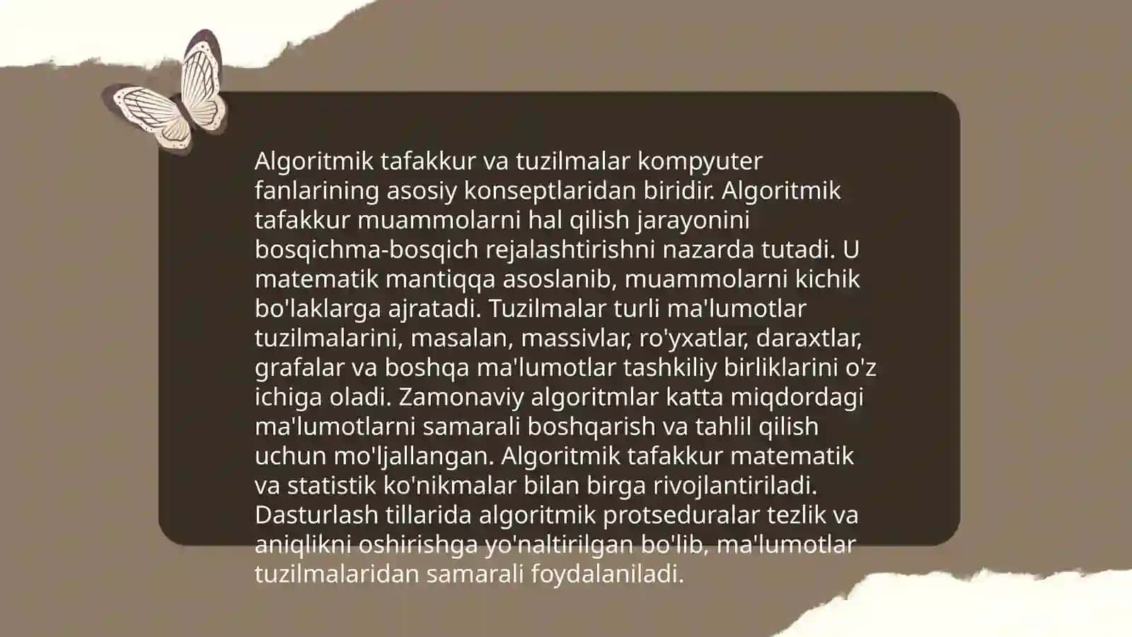 Algoritmlashtirish va dasturlash asoslari 4