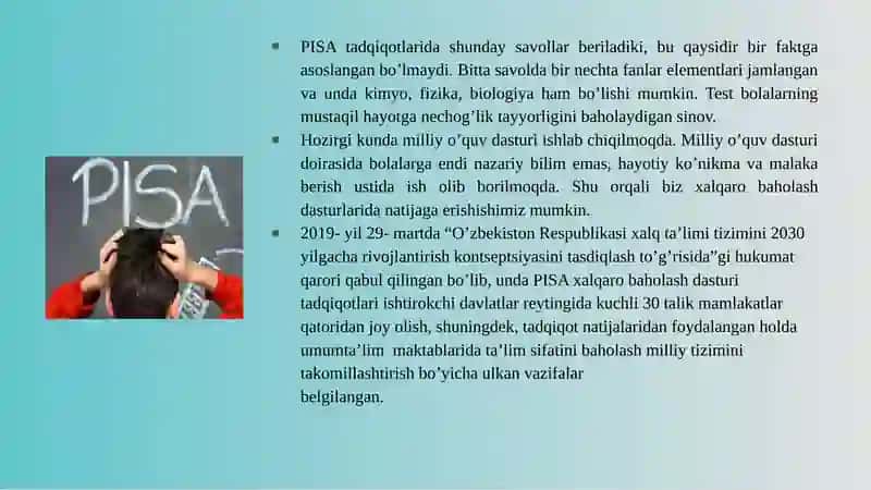 Boshlang`ich ta`limda xalqaro baholash dasturlarini tadbiq qilish 4