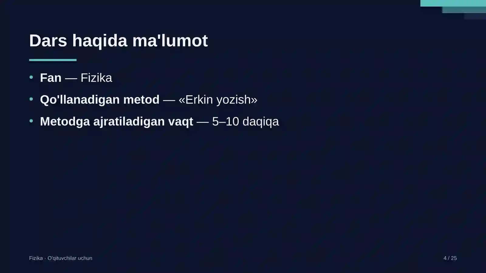 fizika darslarida erkin yozish metodidan foydalanish 9491 4