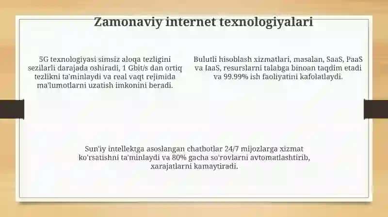Zamonaviy internet texnologiyalari 4