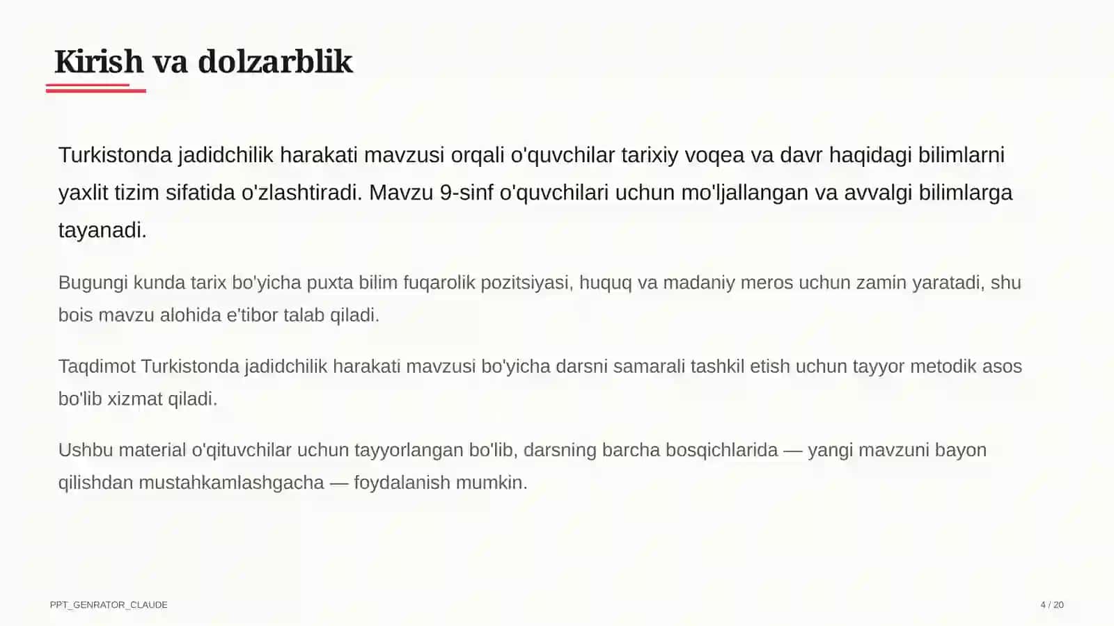 Turkistonda jadidchilik harakati (9-sinf) 4