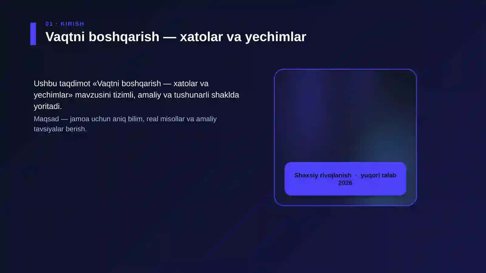 Vaqtni boshqarish — xatolar va yechimlar 4